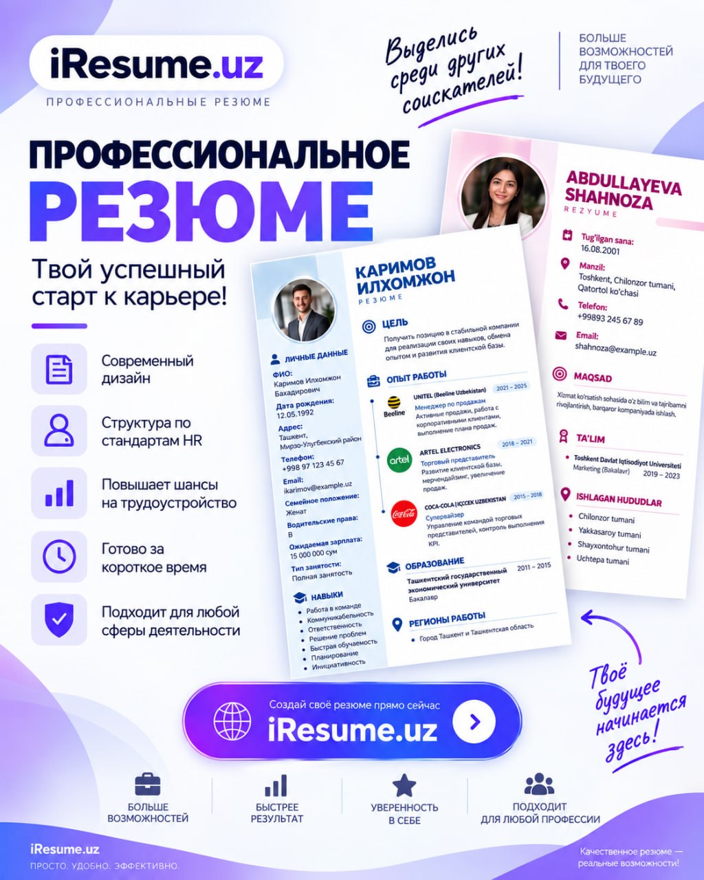 © Professional rezyume — ishga kirishning 70% kaliti!