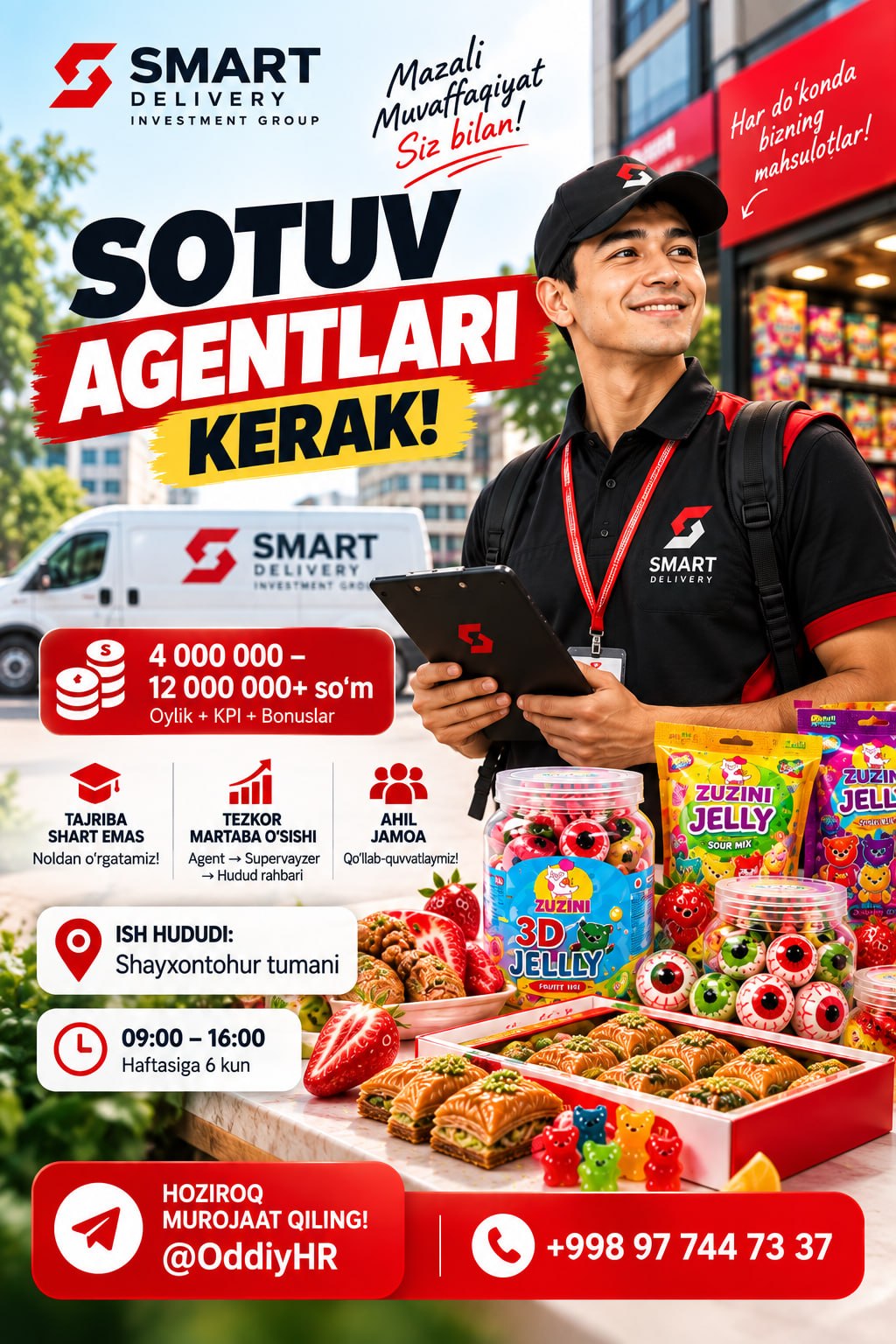 Savdo agenti — SMART DELIVERY INVESTMENT GROUP, Toshkent